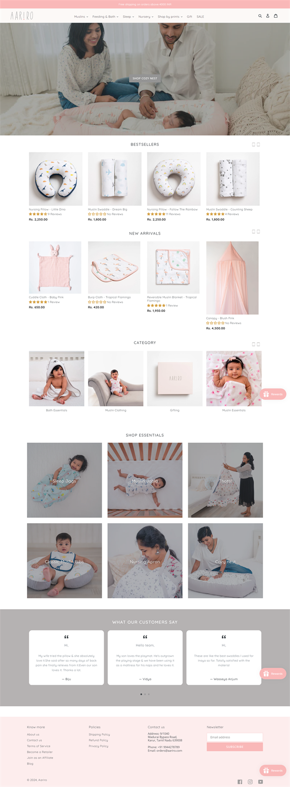 Aariro D2C eCommerce Store