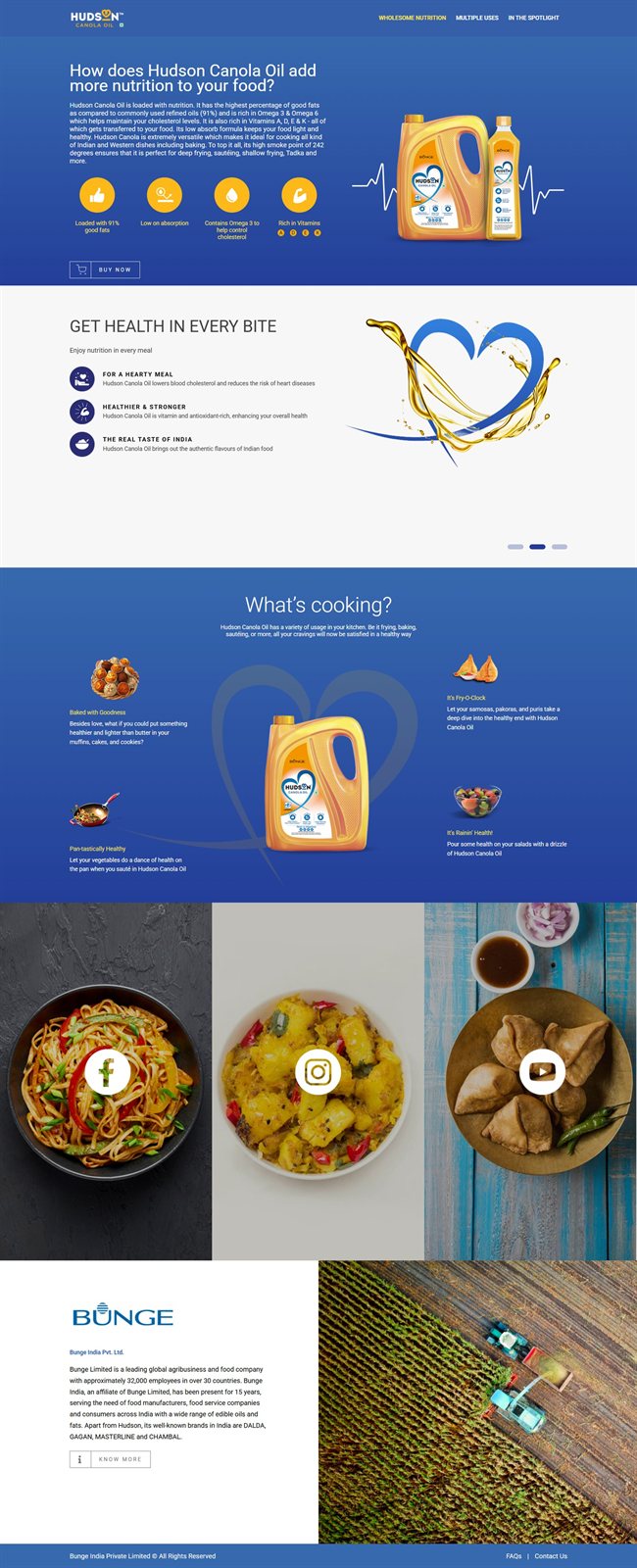 Hudson Canola Oil Website
