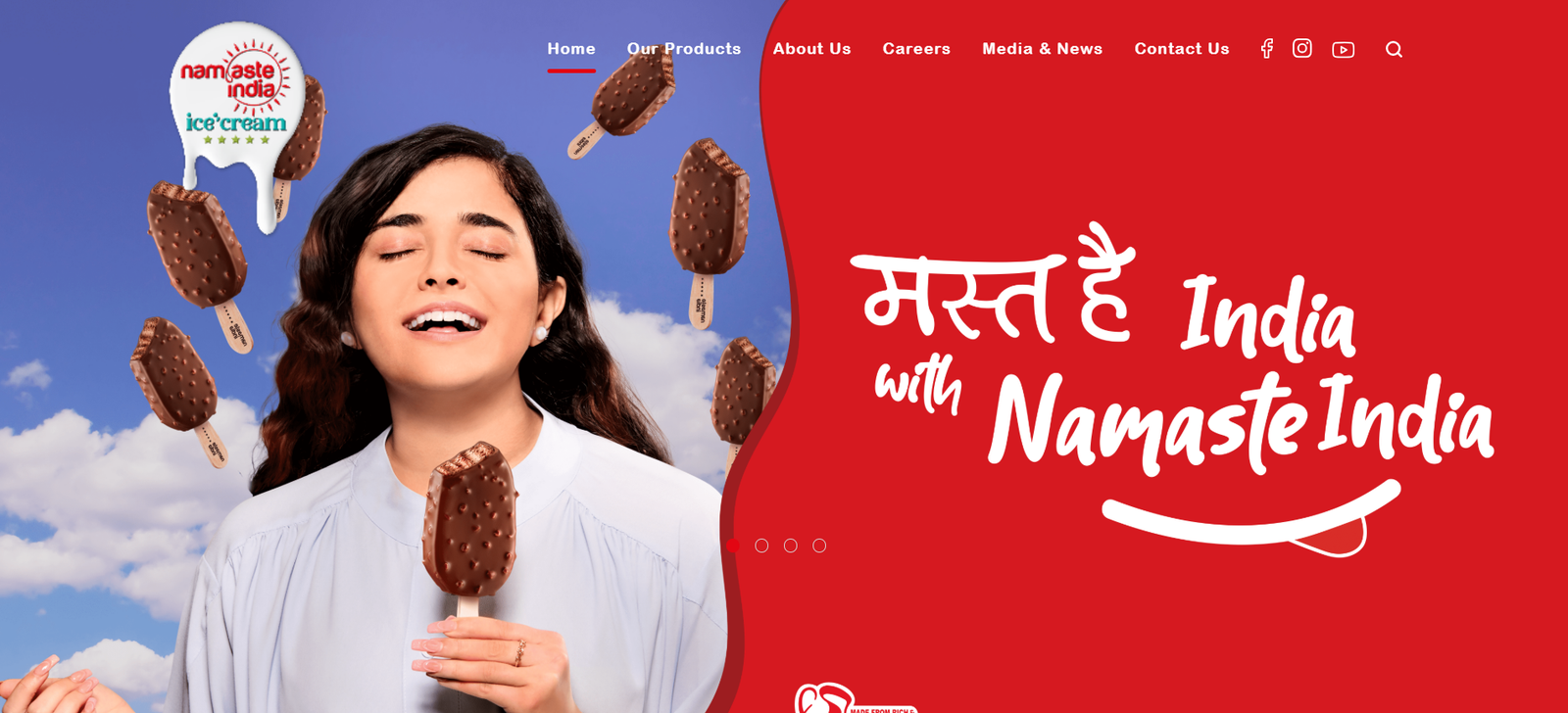 Namaste India Ice Cream Brand Website